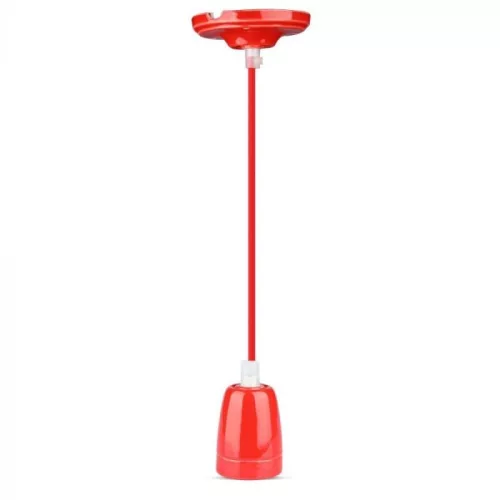 V-TAC E27 porcelán függeszték - piros - 3807