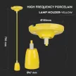 V-TAC E27 porcelán függeszték - sárga - 3809