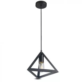 V-TAC E27 geometriai függeszték - fekete - 3832