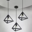 V-TAC E27 geometriai függeszték - fekete - 3832