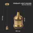 V-TAC E27 fém függeszték - bronz barna - 3841