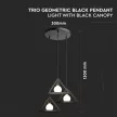 V-TAC Geometriai függeszték fekete E27 foglalattal - 3927