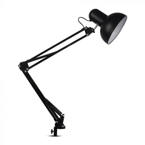 V-TAC Asztali lámpa E27 foglalattal, állítható, rögzíthető fekete - 40361