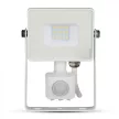 V-TAC 10W Mozgásérzékelős LED reflektor 100° 3000K fehér házas (Samsung Chip) - 433