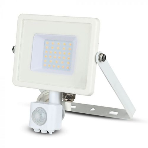 V-TAC 30W Mozgásérzékelős LED reflektor 100° 6400K fehér házas (Samsung Chip) - 459