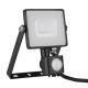V-TAC 30W Mozgásérzékelős LED reflektor 100° 3000K fekete házas (Samsung Chip) - 460