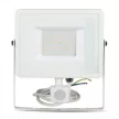 V-TAC 50W Mozgásérzékelős LED reflektor 100° 3000K fehér házas (Samsung Chip) - 466