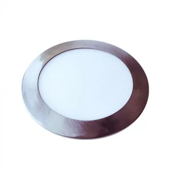   V-TAC Szatén nikkel süllyeszthető kör alakú MINI SLIM LED panel 24W 3000K - 6355