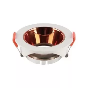   V-TAC Led GU10 Spot Keret kerek beépíthető - fehér + rose gold - 6649