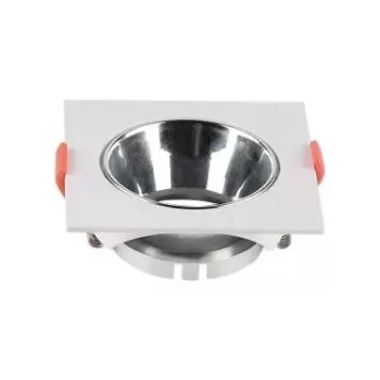   V-TAC Led GU10 Spot Keret négyzet beépíthető - fehér + króm- 6653