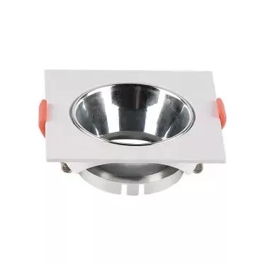 V-TAC Led GU10 Spot Keret négyzet beépíthető - fehér + króm- 6653
