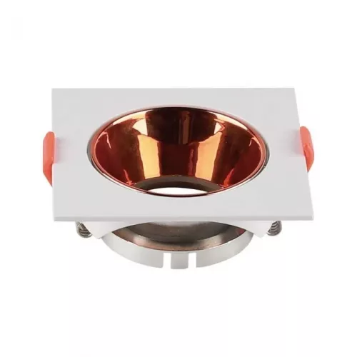 V-TAC Led GU10 Spot Keret négyzet beépíthető - fehér + rose gold - 6655