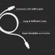 V-TAC 1M C-C Típusú USB kábel fehér - 6681