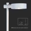 V-TAC LED 7W leszúrható kerti lámpa - IP65 - fehér - 3000K - 6836