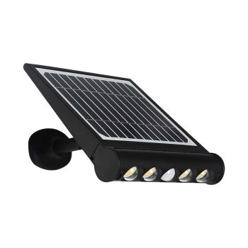  V-TAC 8W LED napelemes (SOLAR) fali lámpa 120° 3000K fekete házas  - 6844