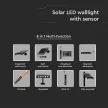 V-TAC 8W LED napelemes (SOLAR) mozgásérzékelős fali lámpa 120° 6400K fekete házas  - 6850