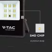 V-TAC 20W LED napelemes (SOLAR) reflektor távirányítóval 120° 6400K fekete házas  - 6970