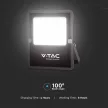V-TAC 20W LED napelemes (SOLAR) reflektor távirányítóval 120° 6400K fekete házas  - 6970