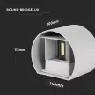 V-TAC 6W led fali lámpatest kerek, szürke 4000K - IP65 - 7092