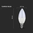 V-TAC LED izzó  csomag (2 db) E14 C37 5.5W 200° 6400K gyertya - 7293