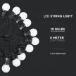 V-TAC 10 x 0.5W LED Fényfüzér 5m 10 izzó EU 6000K - 7437