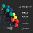 V-TAC 20 x 0.5W LED Fényfüzér 10m 20 izzó EU RGBY - 7438