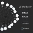 V-TAC 20 x 0.5W LED Fényfüzér 10m 20 izzó EU 6000K - 7440