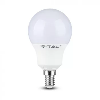   V-TAC LED izzó  E14 P45 5.5W 180° CRI>95 6400K kisgömb - 7490