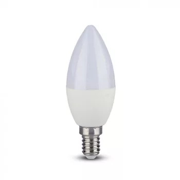   V-TAC LED izzó  E14 C37 5.5W 200° CRI>95 6400K gyertya - 7496