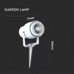 V-TAC LED 12W leszúrható kerti lámpa - fekete - ZÖLD - 7549