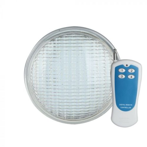 V-TAC LED medence lámpa távirányítóval PAR56 12W 12V 120° RGB IP68 kör - 7562
