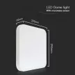 V-TAC LED mennyezeti lámpa 18W 4000K IP44 (SAMSUNG CHIP) Mikrohullámú mozgásérzékelővel, Fehér, Négyzet - 76661-24
