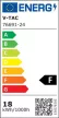V-TAC LED mennyezeti lámpatest 18W 4000K IP44 (SAMSUNG CHIP) mikrohullámú mozgásérzékelővel, fekete, kör - 76691-24