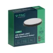 V-TAC LED mennyezeti lámpa távirányítóval 18W 4000K IP44 mikrohullámú mozgásérzékelővel, fekete, kör - 76691