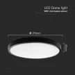 V-TAC LED mennyezeti lámpa távirányítóval 18W 4000K IP44 mikrohullámú mozgásérzékelővel, fekete, kör - 76691