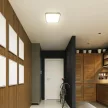 V-TAC LED mennyezeti lámpa 18W 4000K IP44 (SAMSUNG CHIP) Mikrohullámú mozgásérzékelővel, Fekete, Négyzet - 76721-24