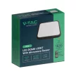 V-TAC LED mennyezeti lámpa távirányítóval 18W 4000K IP44 Mikrohullámú mozgásérzékelővel, Fekete, Négyzet - 76721