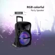 V-TAC 35W Tölthető party hangfal, vezetékes mikrofon, RF táviránytás, bluetooth RGB 12 inch - 7737