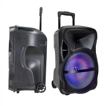   V-TAC 50W Tölthető Party hangfal, wireless + vezetékes mikrofon, RF táviránytás, bluetooth RGB15 inch - 7738