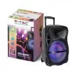 V-TAC 50W Tölthető Party hangfal, wireless + vezetékes mikrofon, RF táviránytás, bluetooth RGB15 inch - 7738