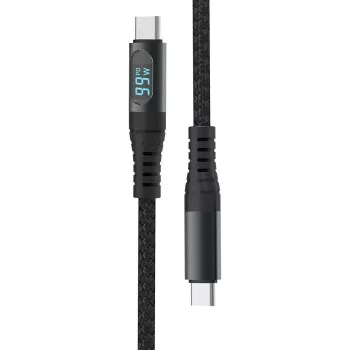 V-TAC 1M C-C Típusú USB kábel fekete - 7746