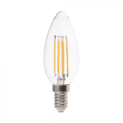 V-TAC Átlátszó LED izzó filament COG E14 5.5W 3000K gyertya - 7806