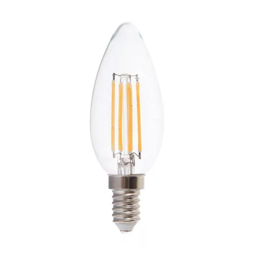 V-TAC Átlátszó LED izzó filament COG  E14 C35 5.5W 4000K gyertya dimmelhető - 7807
