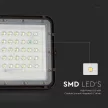 V-TAC 30W LED napelemes (SOLAR) reflektor távirányítóval 120° 4000K fekete házas  - 7830