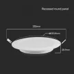 V-TAC Süllyeszthető kör alakú MINI LED panel 18W 6500K (SAMSUNG CHIP) - 78661