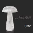V-TAC 1W LED Tölthető Asztali lámpa - 1800mAh - átlátszó - 7894
