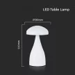 V-TAC 1W LED Tölthető Asztali lámpa - 1800mAh - fehér - 7896