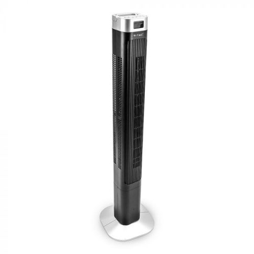 V-TAC 55W Torony ventilátor hőmérséklet kijelzővel és távirányítóval fekete színű - 7901