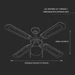 V-TAC 50W Mennyezeti ventilátor 1xE27 foglalattal 4db lapáttal - 7914