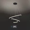 V-TAC 32W LED dizájn függeszték - fekete - 3000K - 8017